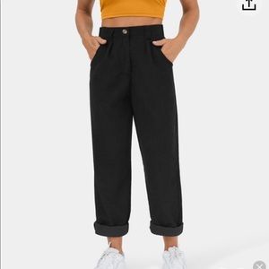 Halara Mid Rise Black Corduroy Pants New WITH Tags